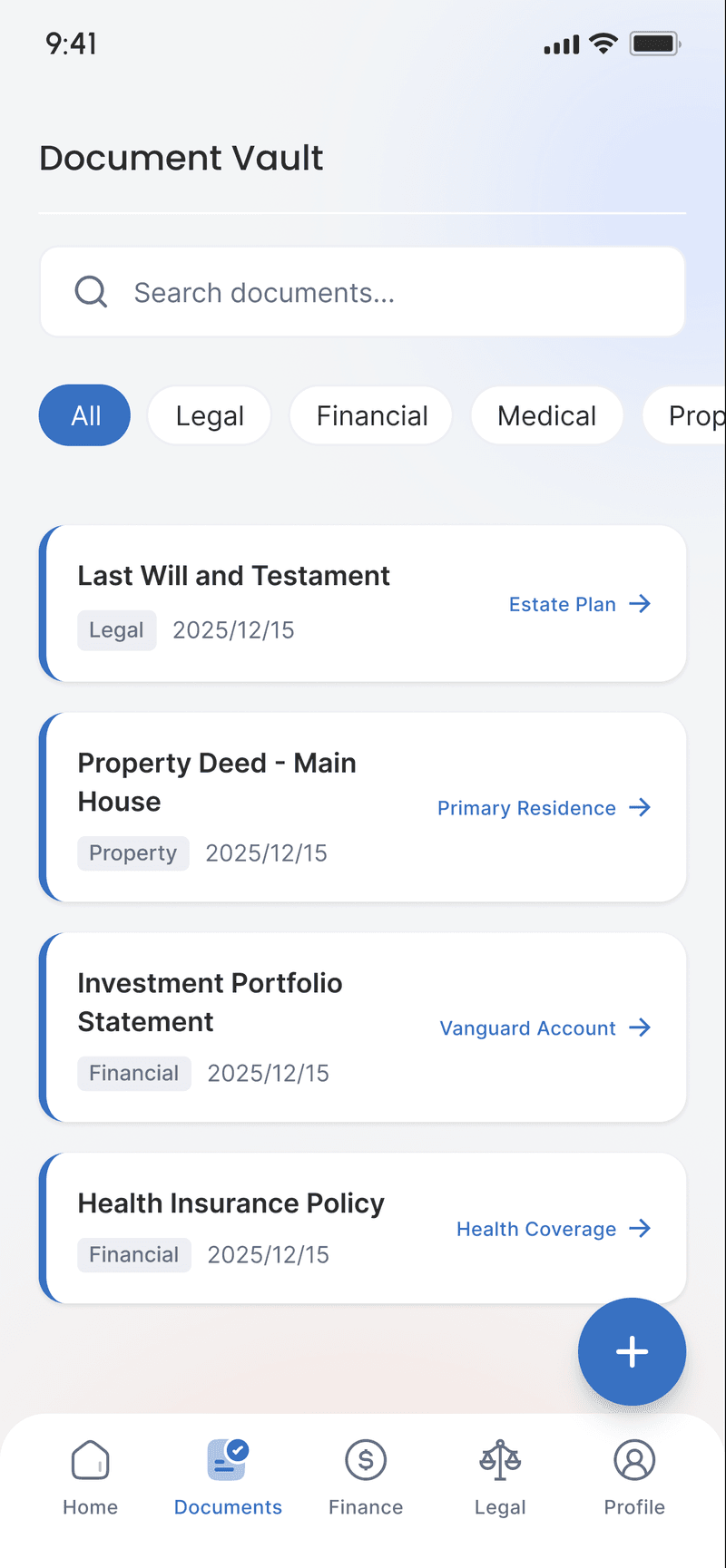手机上的 AssetOrganize 文件保险库